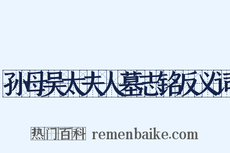 孙母吴太夫人墓志铭反义词是什么意思的图片